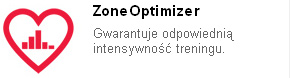 Funkcja ta pozwala dobrać odpowiednią intensywność każdego treningu. Określenie tego samodzielnie nie jest proste. Dzięki funkcji ZoneOptimizer możesz osiągnąć założone rezultaty i cele, ponieważ pozwala idealnie dopasowuje ona pięć stref tętna do Twojej aktualnej kondycji fizycznej.